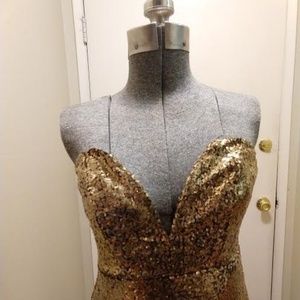 Sexy Gold Sequin Dress